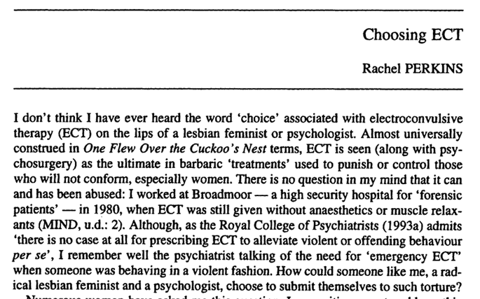 Choosing ECT Rachel Perkins